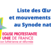 Liste des œuvres et mouvements agréés au Synode national